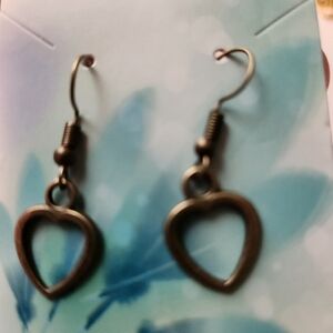 Bronze tone heart earrings